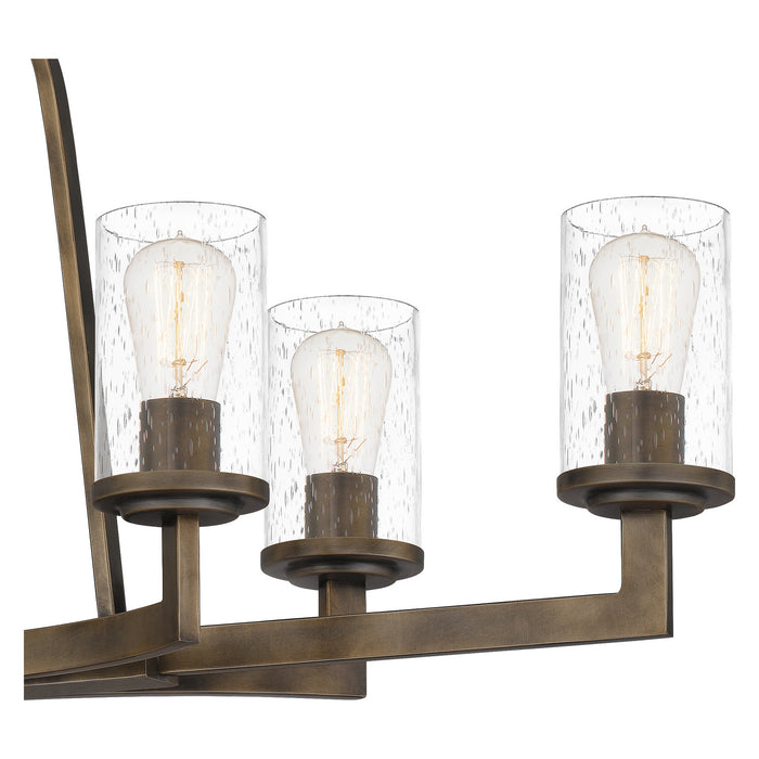 Six Light Linear Chandelier from the Antonin collection in Statuary Bronze finish