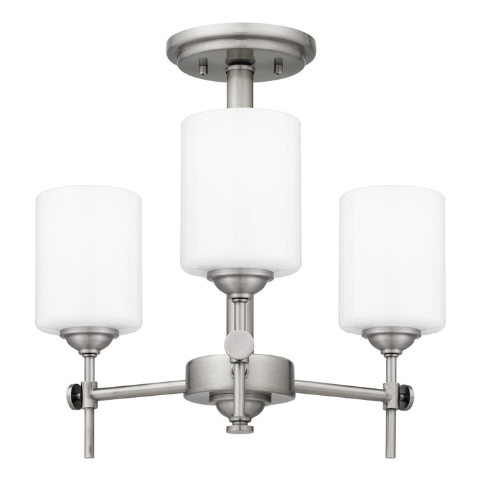 Three Light Semi Flush Mount from the Aria collection in Antique Polished Nickel finish