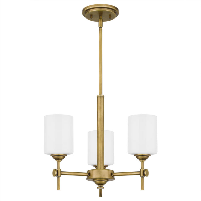 Three Light Pendant from the Aria collection in Weathered Brass finish