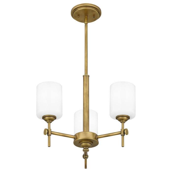 Three Light Pendant from the Aria collection in Weathered Brass finish