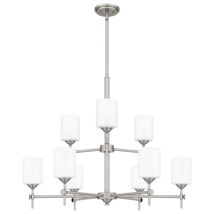 Nine Light Chandelier from the Aria collection in Antique Polished Nickel finish