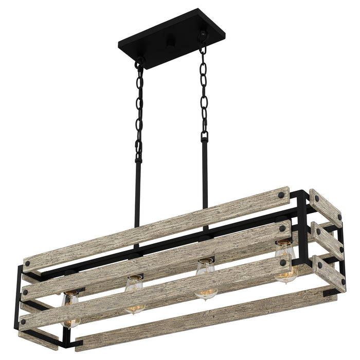 Four Light Linear Chandelier from the Ashburn collection in Earth Black finish