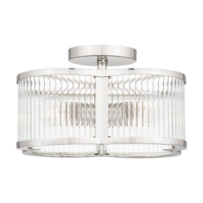 Four Light Semi-Flush Mount from the Aster collection in Polished Nickel finish
