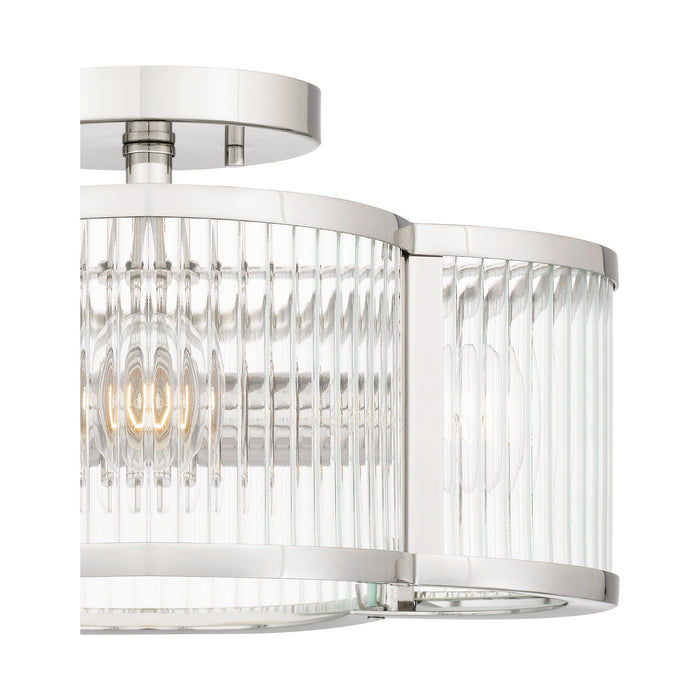 Four Light Semi-Flush Mount from the Aster collection in Polished Nickel finish