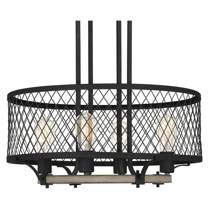 Four Light Pendant from the Benton collection in Distressed Iron finish