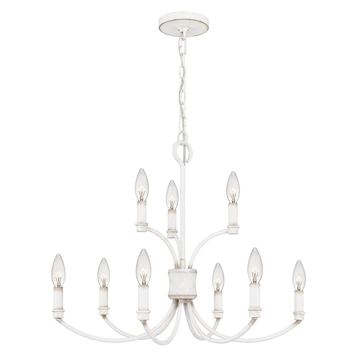 Nine Light Chandelier from the Briar collection in Antique White finish