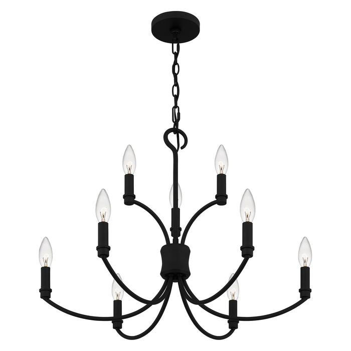 Nine Light Chandelier from the Briar collection in Matte Black finish