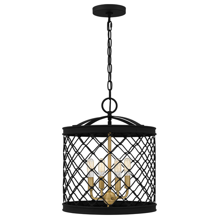 Four Light Pendant from the Calais collection in Earth Black finish