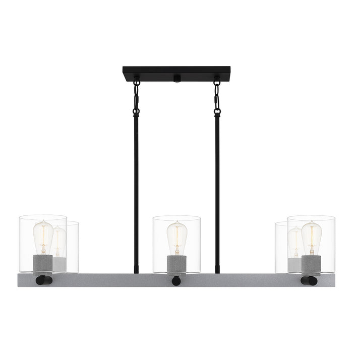 Six Light Linear Chandelier from the Caldwell collection in Matte Black finish