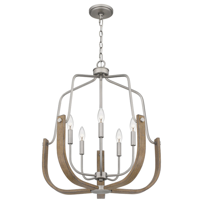 Five Light Chandelier from the Challis collection in Antique Nickel finish