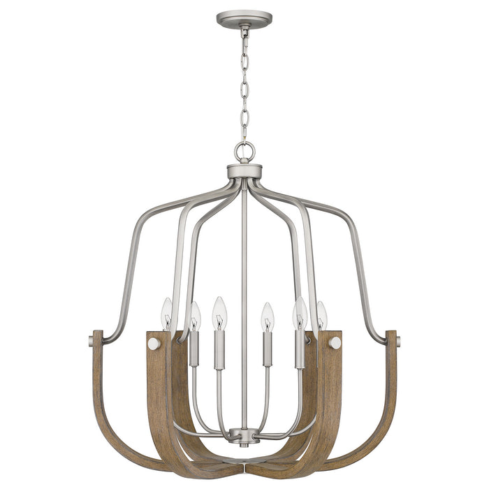 Six Light Chandelier from the Challis collection in Antique Nickel finish
