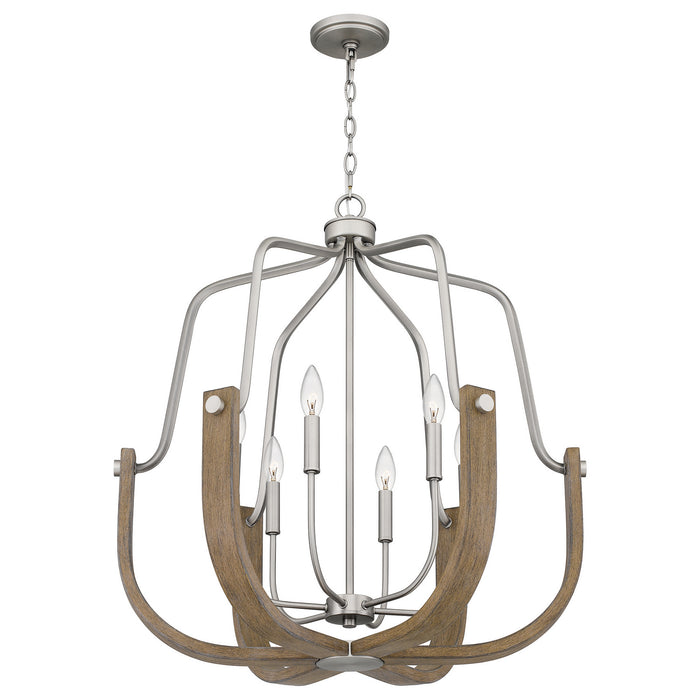 Six Light Chandelier from the Challis collection in Antique Nickel finish