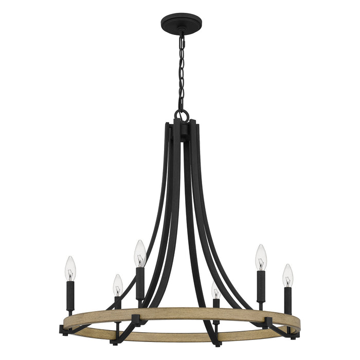 Six Light Chandelier from the Colombes collection in Grey Ash finish