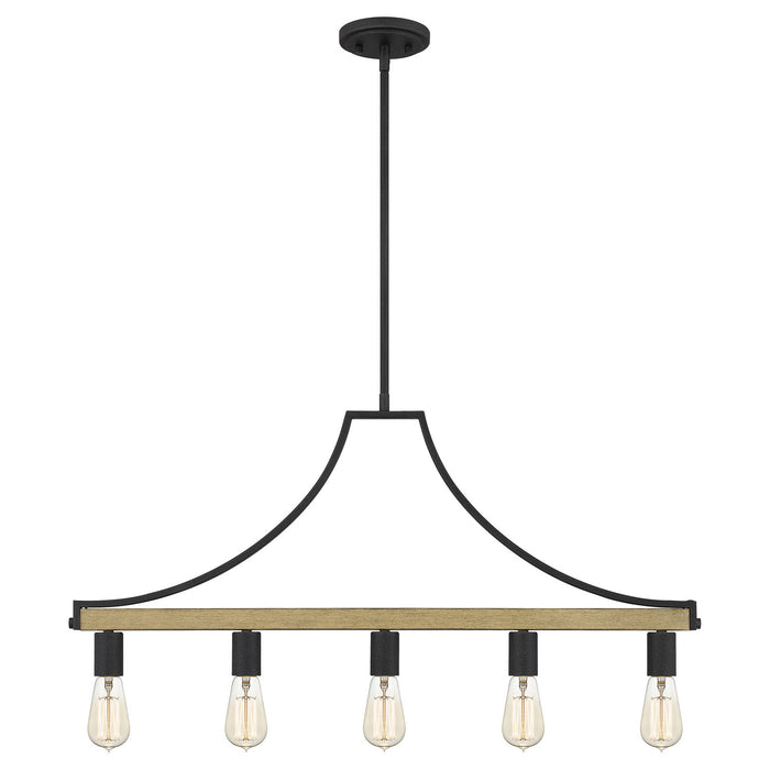 Five Light Linear Chandelier from the Colombes collection in Grey Ash finish