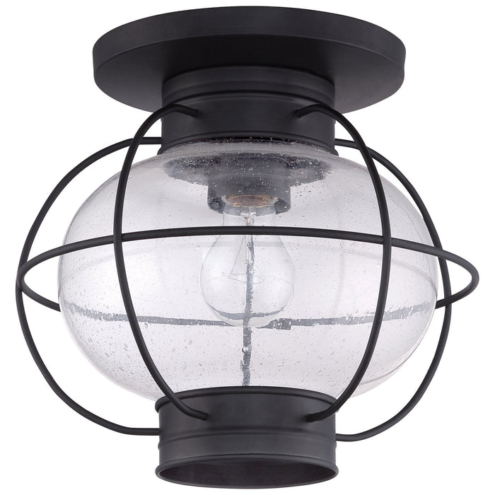 One Light Flush Mount from the Cooper collection in Mystic Black finish