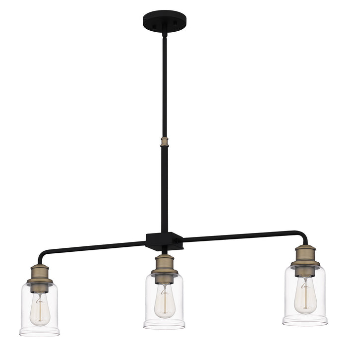 Three Light Linear Chandelier from the Cox collection in Matte Black finish