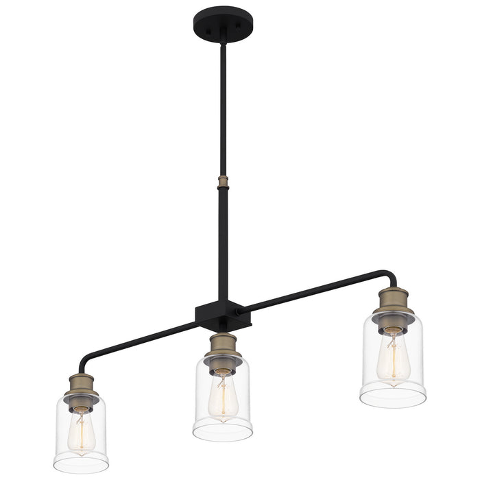 Three Light Linear Chandelier from the Cox collection in Matte Black finish