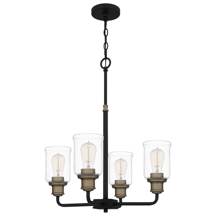 Four Light Chandelier from the Cox collection in Matte Black finish
