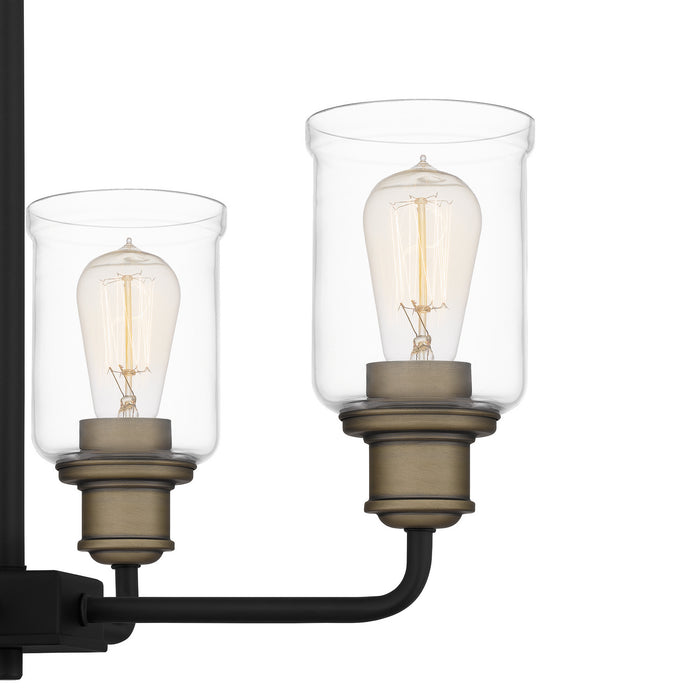 Four Light Chandelier from the Cox collection in Matte Black finish