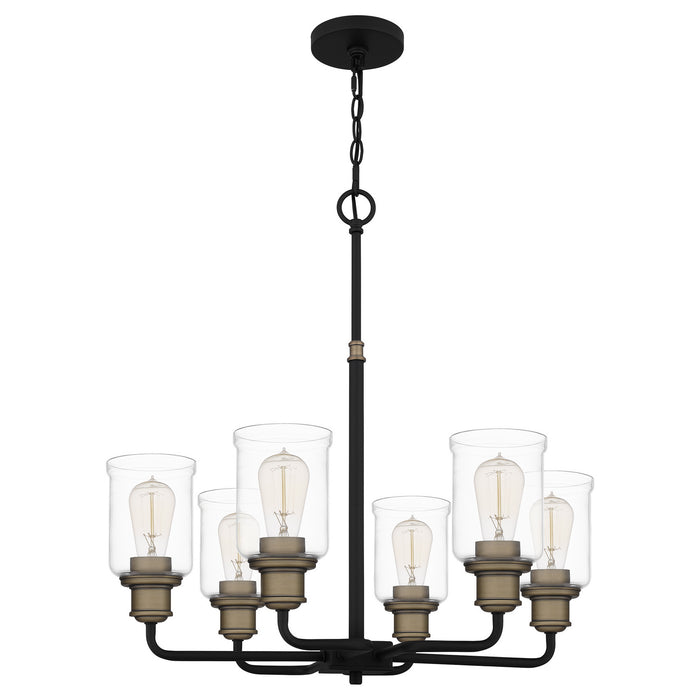 Six Light Chandelier from the Cox collection in Matte Black finish
