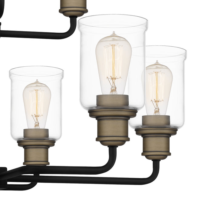 Ten Light Chandelier from the Cox collection in Matte Black finish
