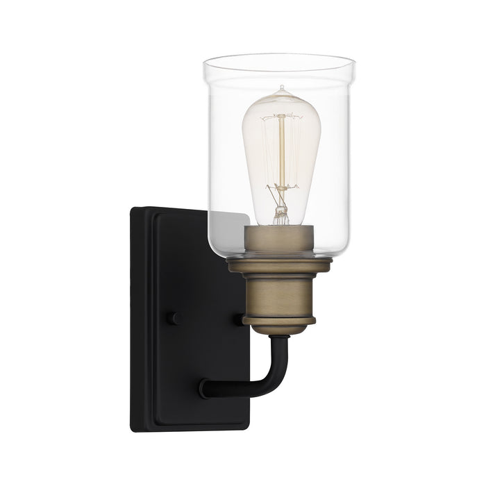 One Light Wall Sconce from the Cox collection in Matte Black finish