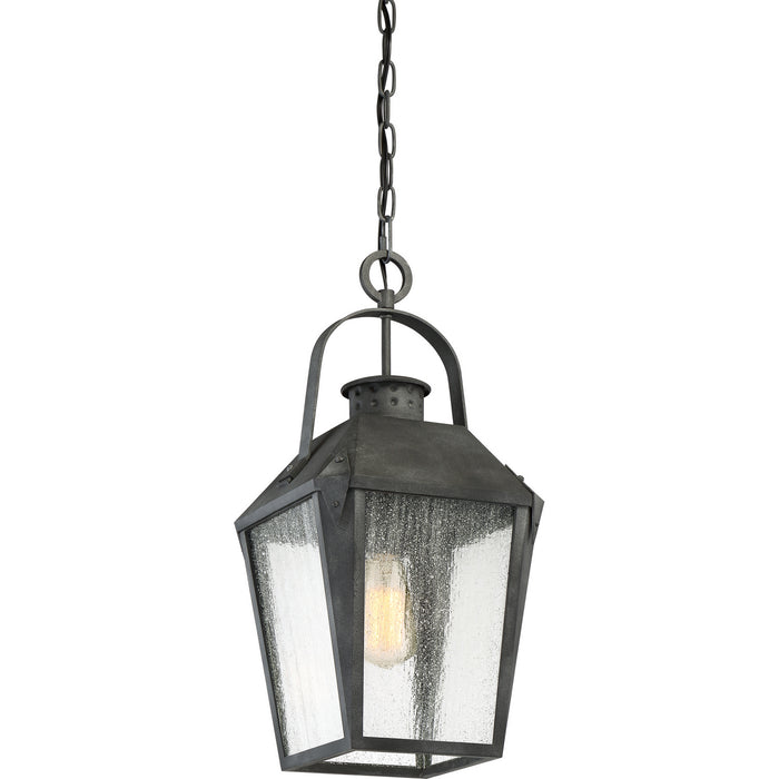 One Light Mini Pendant from the Carriage collection in Mottled Black finish