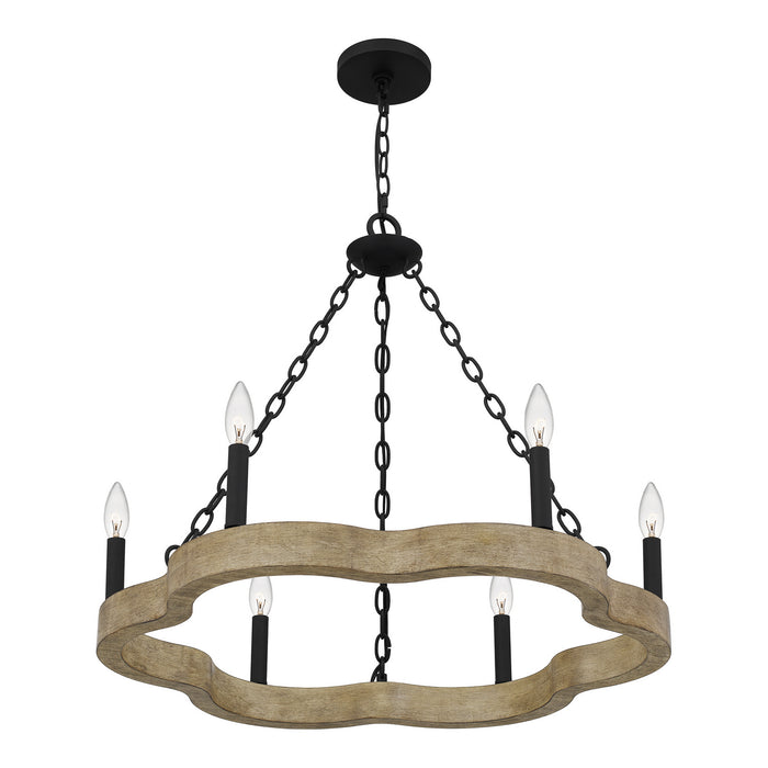Six Light Chandelier from the Croix collection in Matte Black finish