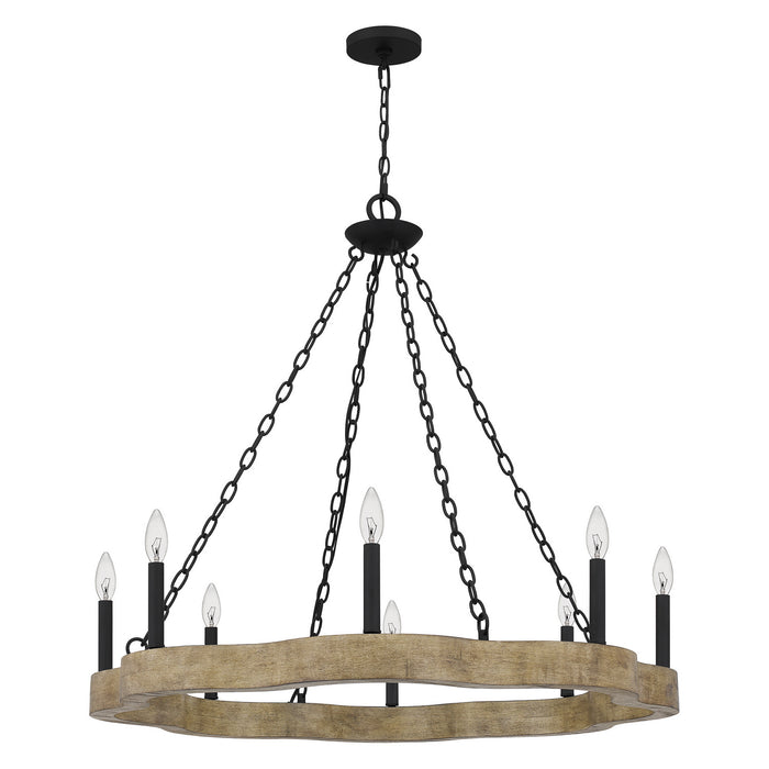 Eight Light Chandelier from the Croix collection in Matte Black finish