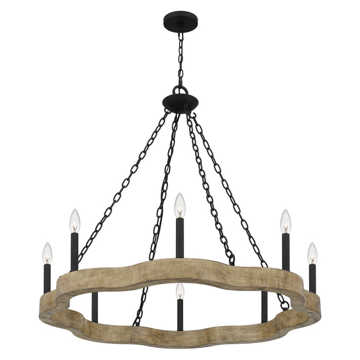 Eight Light Chandelier from the Croix collection in Matte Black finish