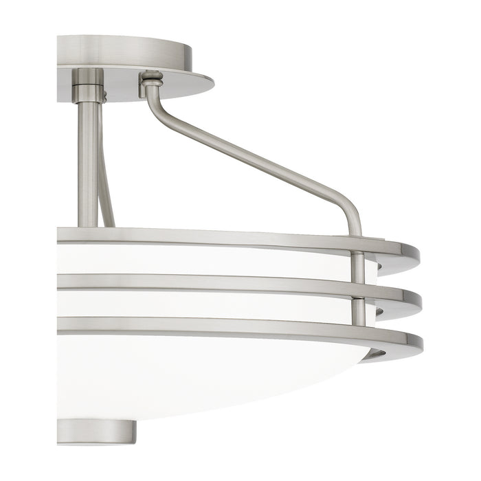 Three Light Semi Flush Mount from the Emile collection in Brushed Nickel finish