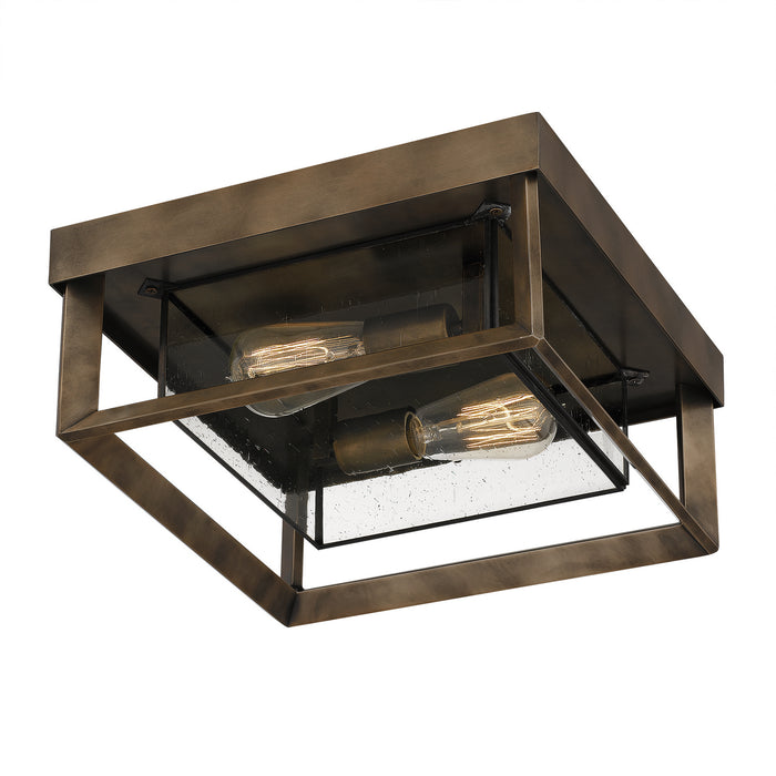 Two Light Flush Mount from the Infinger collection in Statuary Bronze finish