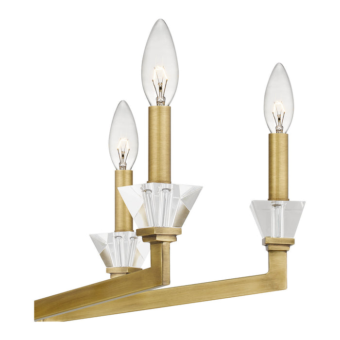Six Light Chandelier from the Lottie collection in Aged Brass finish