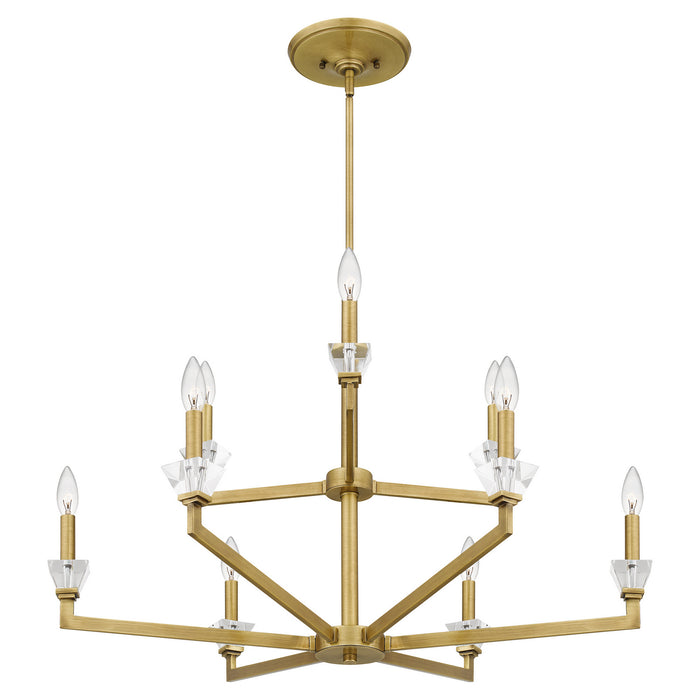 Nine Light Chandelier from the Lottie collection in Aged Brass finish