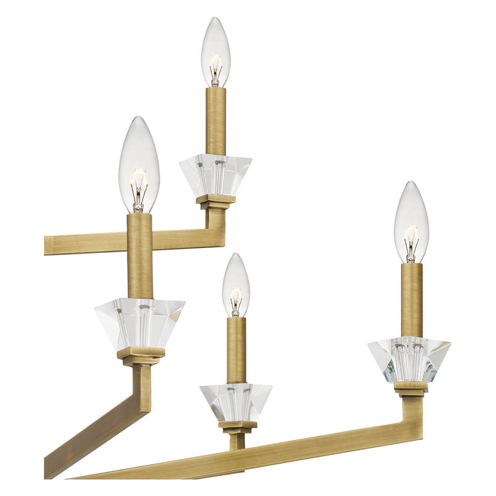 Nine Light Chandelier from the Lottie collection in Aged Brass finish