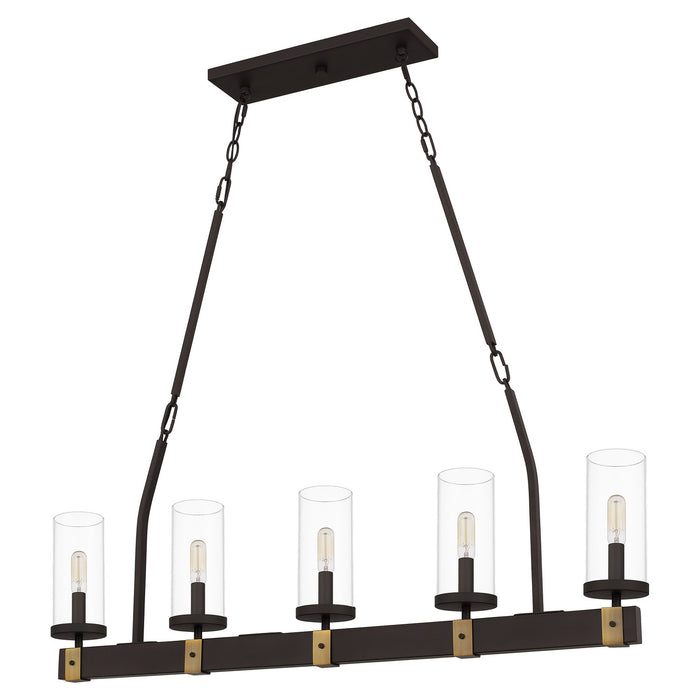 Five Light Linear Chandelier from the Lisbon collection in Old Bronze finish
