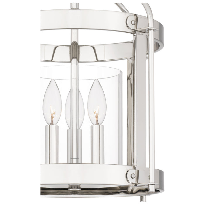 Three Light Semi Flush Mount from the McPherson collection in Polished Nickel finish