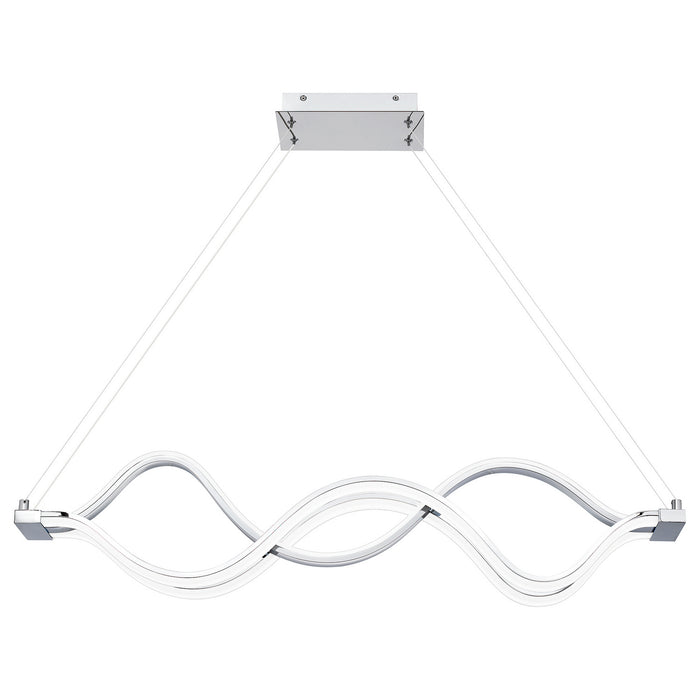 LED Linear Chandelier from the Bleecker collection in Polished Chrome finish