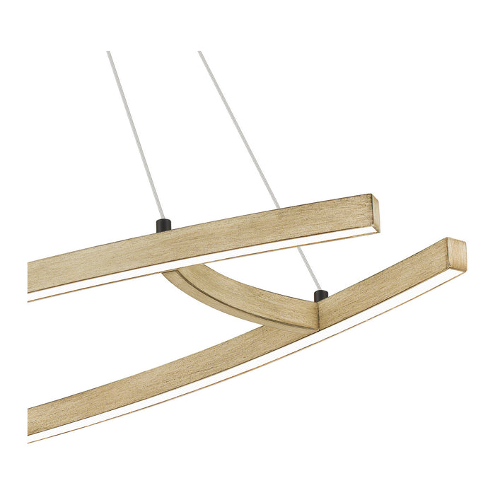 LED Linear Chandelier from the Soma collection in Whitewashed Walnut finish