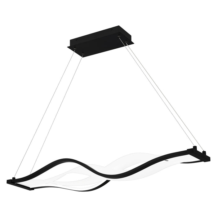LED Linear Chandelier from the Saratoga collection in Matte Black finish
