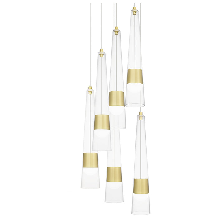 LED Pendant from the Zia collection in Satin Gold finish