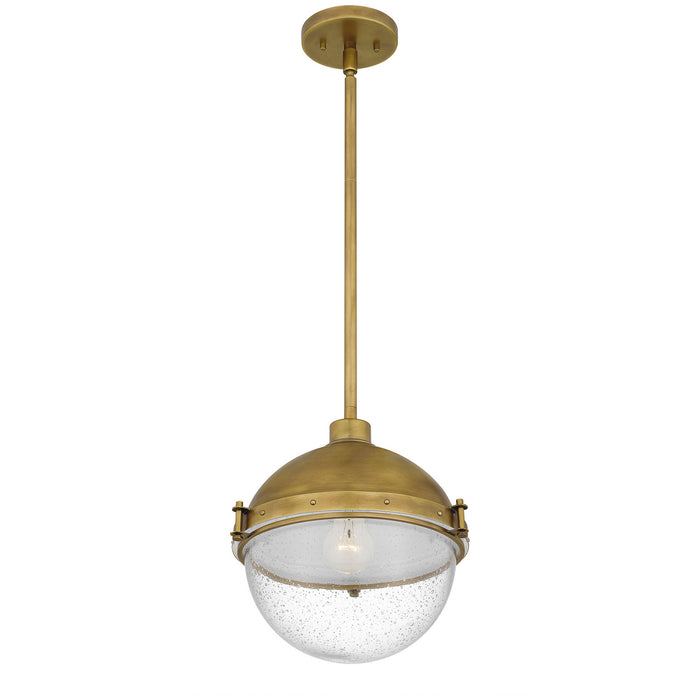 One Light Mini Pendant from the Perrine collection in Weathered Brass finish
