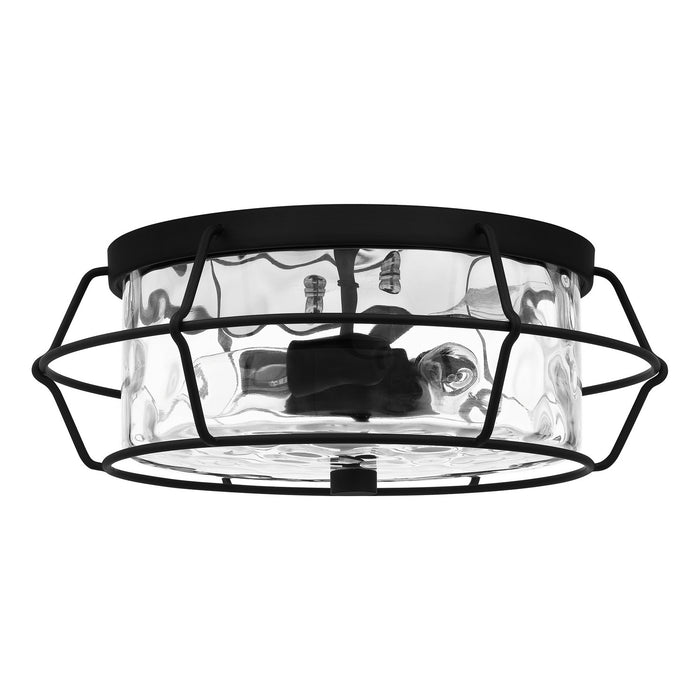 Three Light Flush Mount from the Farragut collection in Matte Black finish