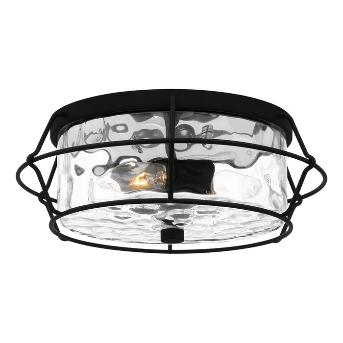Three Light Flush Mount from the Farragut collection in Matte Black finish