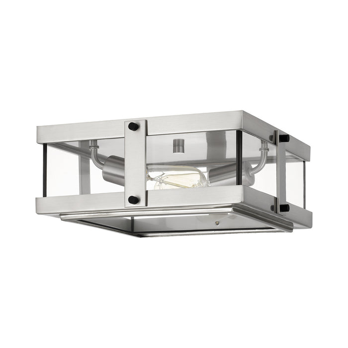 Two Light Flush Mount from the Beck collection in Brushed Nickel finish