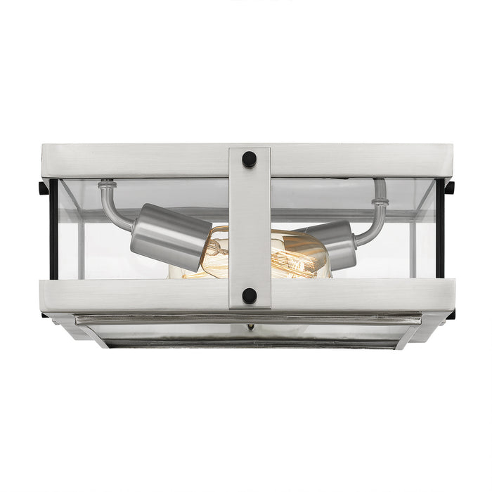 Two Light Flush Mount from the Beck collection in Brushed Nickel finish