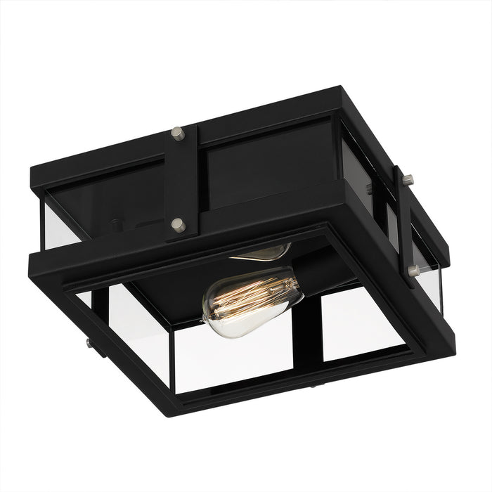 Two Light Flush Mount from the Beck collection in Earth Black finish