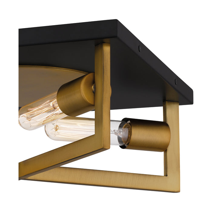 Four Light Flush Mount from the Brunson collection in Aged Brass finish