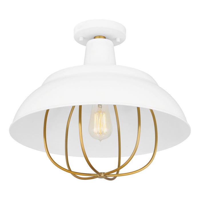 One Light Semi Flush Mount from the Darmody collection in White Lustre finish
