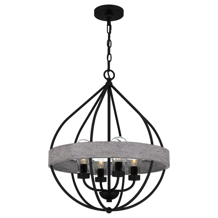Four Light Pendant from the Tansy collection in Matte Black finish
